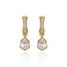 Brinco Claudia Arbex Bambu Pingente Ouro Vintage