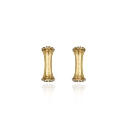 Brinco Claudia Arbex Bambu Pequeno Ouro Vintage