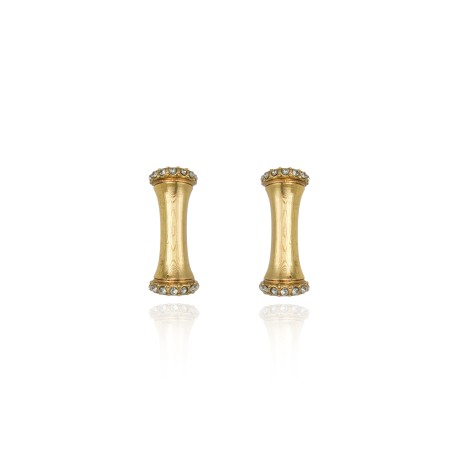 Brinco Claudia Arbex Bambu Pequeno Ouro Vintage