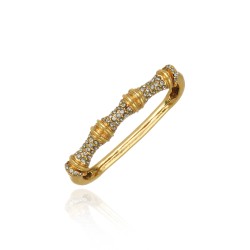 Anel Claudia Arbex Bambu Duplo Ouro Vintage