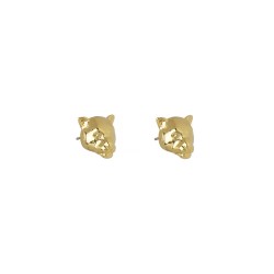 Brinco Nádia Gimenes Leopardo Mini Botão Dourado