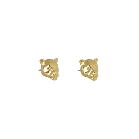 Brinco Nádia Gimenes Leopardo Mini Botão Dourado