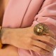 Anel Nádia Gimenes Caracol Metal Dourado