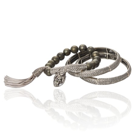 Pulseira Camila Klein Escala Infinita Regeneração Kit Prata Velho