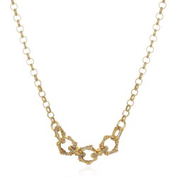 Colar Claudia Arbex Bambu Curto Ouro Vintage