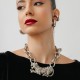 Colar Nádia Gimenes Phoenix Leopardo Esmaltado Prata