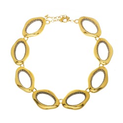 Colar Hector Albertazzi Paisagens Elos Strass Ouro Vintage