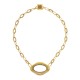Colar Hector Albertazzi Paisagens Mini Elos Strass Ouro Vintage