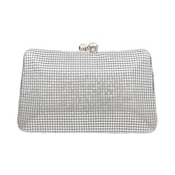 Bolsa Empório MP Clutch Malha Metálica Prata