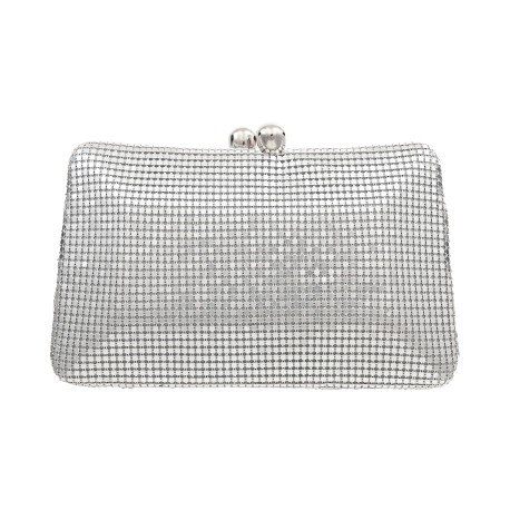 Bolsa Empório MP Clutch Malha Metálica Prata
