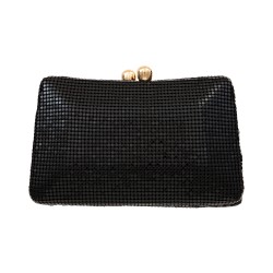 Bolsa Empório MP Clutch Malha Metálica Preta
