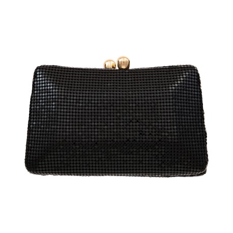 Bolsa Empório MP Clutch Malha Metálica Preta