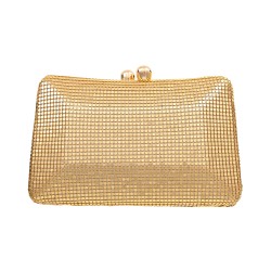 Bolsa Empório MP Clutch Malha Metálica Dourada