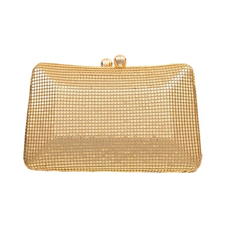 Bolsa Empório MP Clutch Malha Metálica Dourada