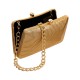 Bolsa Empório MP Clutch Malha Metálica Dourada