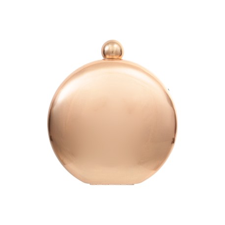 Bolsa Maria Chic Acessórios Mini Clutch Esfera Metal Dourado Rose