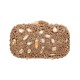Bolsa Maria Chic Acessórios Mini Clutch Cristais Dourado
