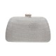 Bolsa Serpui Clutch Penelope Cristais Transparentes Prata