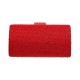 Bolsa Serpui Clutch Ellen Cristais Vermelho Dourado