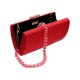Bolsa Serpui Clutch Ellen Cristais Vermelho Dourado