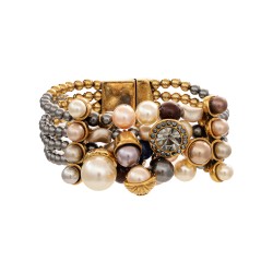 Pulseira Camila Klein Essencial Pérola Conceito Ouro Velho