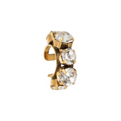 Brinco Korpusnu Brillus Piercing Cristais Ouro Vintage