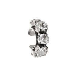 Brinco Korpusnu Brillus Piercing Cristais Prata Vintage