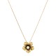 Colar Korpusnu Flos Pingente Flor Ouro Vintage