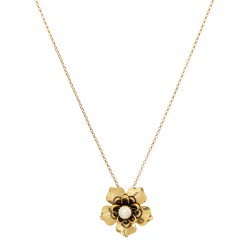 Colar Korpusnu Flos Pingente Flor Ouro Vintage