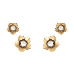 Brinco Korpusnu Flos Kit Flores Ouro Vintage