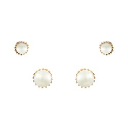 Brinco Korpusnu Flos Kit Pérolas Ouro Vintage