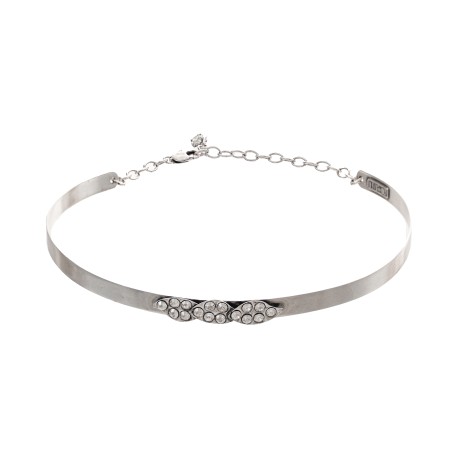 Colar Korpusnu Corais Choker Cristais Prata Vintage