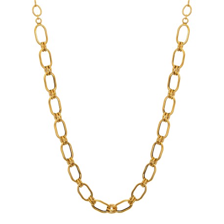 Colar Monica Di Creddo Link Elos Metal Ouro Vintage