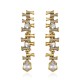 Brinco Claudia Arbex Bambu Longo Cristais Ouro Vintage