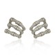 Brinco Claudia Arbex Bambu Ear Hook Cristais Prata Vintage