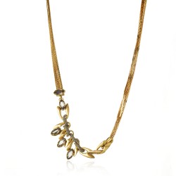 Colar Claudia Arbex Disco Cristais Ouro Vintage