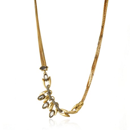 Colar Claudia Arbex Disco Cristais Ouro Vintage