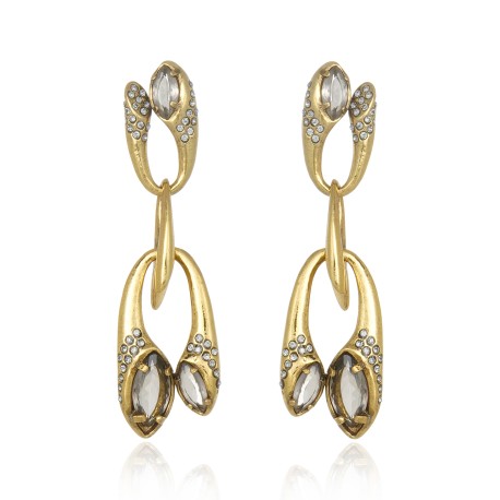 Brinco Claudia Arbex Disco Cristais Ouro Vintage