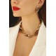 Brinco Claudia Arbex Disco Navete Ouro Vintage