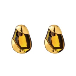 Brinco Nádia Gimenes Mykonos Resina Ambar Dourado