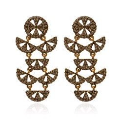 Brinco Gabriela Pires Glass Cristais Dourado