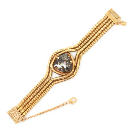 Pulseira Gabriela Pires Paradoxo Cristais Dourado