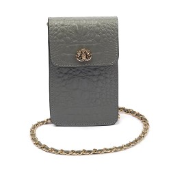 Bolsa Isla Phone Pouch Tampa Couro Texturizado Grafite