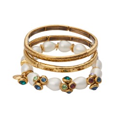 Pulseira Camila Klein Essencial Cristal Kit Ouro Velho