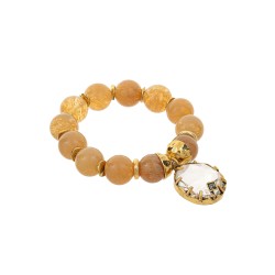 Pulseira Camila Klein Memories Pedra Natural Ouro Velho