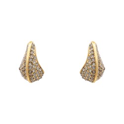 Brinco Claudia Arbex Disco Cristais Ouro Vintage