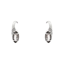 Brinco Claudia Arbex Disco Cristais Prata Vintage