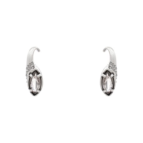 Brinco Claudia Arbex Disco Cristais Prata Vintage