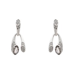 Brinco Claudia Arbex Disco Cristais Prata Vintage
