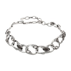 Colar Claudia Arbex Disco Choker Prata Vintage
